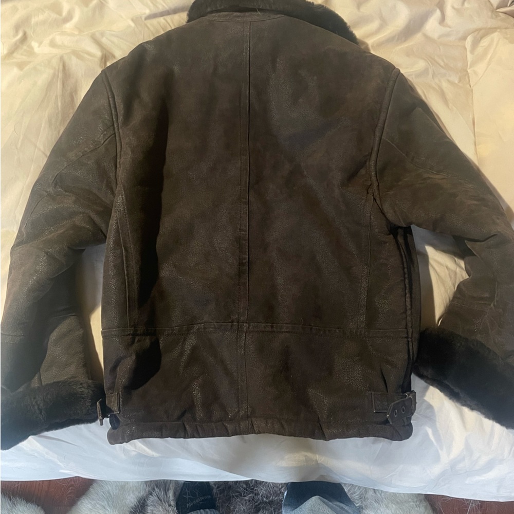 Genuine leather guess shearling jacket
